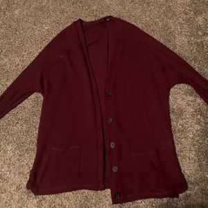 Maroon Oversized Cardigan